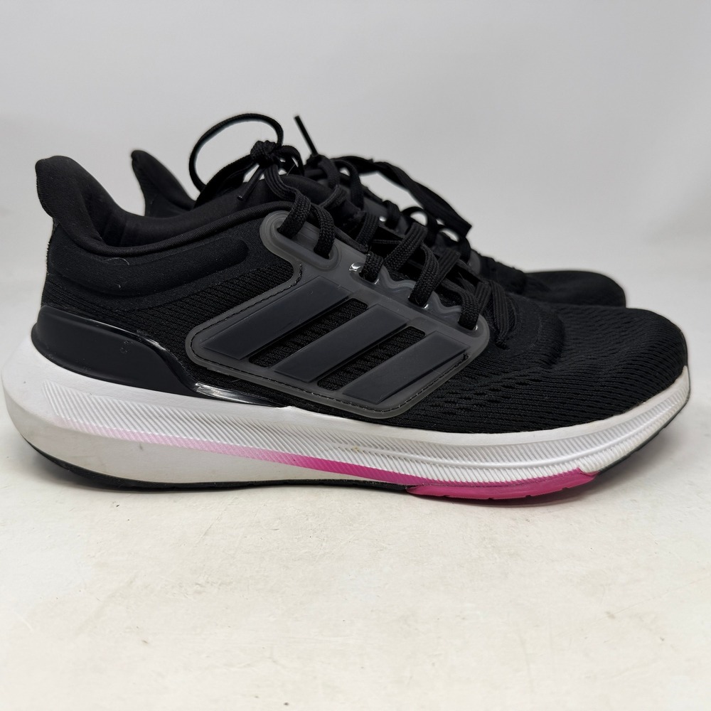 adidas Running Shoes Womens 8 EQ21 Run Black Beam Pink HP5785 EUC